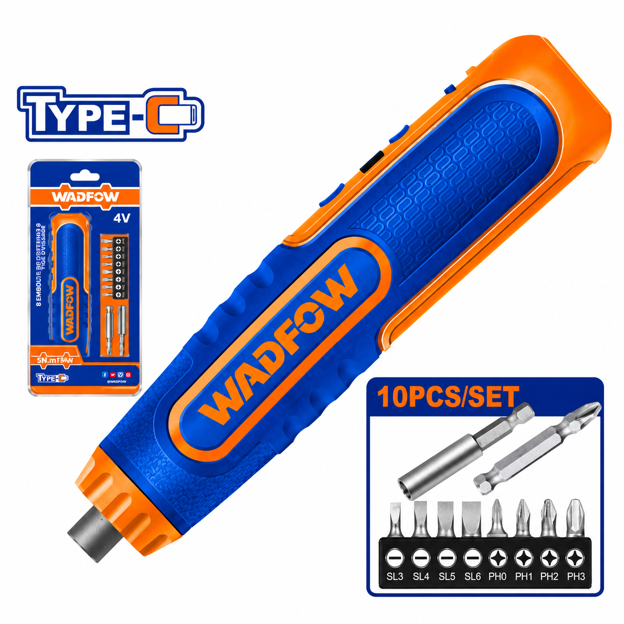 Tournevis Électrique Sans Fil 4V WADFOW – Kit Complet avec 10 Embouts – Boncoin Tools Maroc