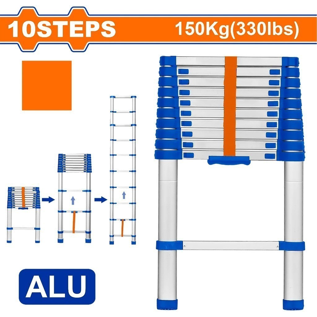 6 Steps-10 Steps(150kg/330lbs) Telescopic Aluminum Ladder WLD5H06/WLD5H08/WLD5H10