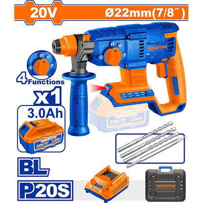 Marteau perforateur sans fil 20 V 52 Nm + 2 batteries et chargeur WADFOW – Boncoin Tools Maroc