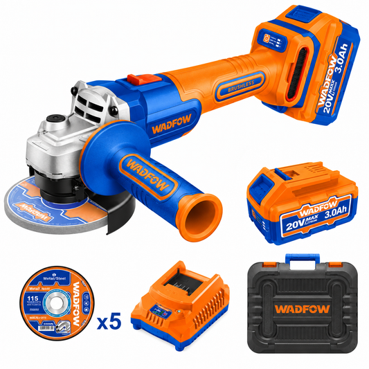 Meuleuse d’Angle Sans Fil 20V Brushless WADFOW – Boncoin Tools Maroc