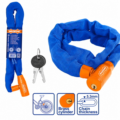 Antivol de vélo à chaîne et cylindre 100 % laiton (5,3 mm x 900 mm) WADFOW – Boncoin Tools Maroc
