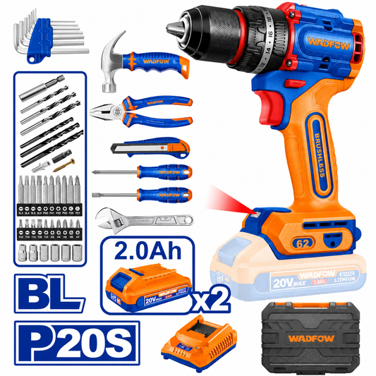 Coffret d'Outils Professionnel 91 Pièces avec Perceuse 20V WADFOW – Boncoin Tools Maroc